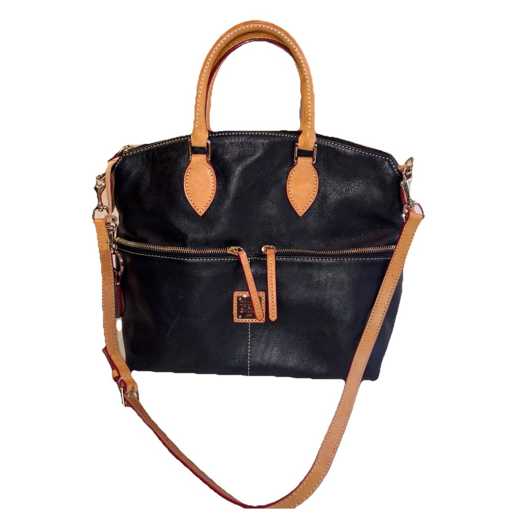 Dooney & Bourke VTG  Leather Handbag Double Pocket/zipper Satchel‎ Excellent